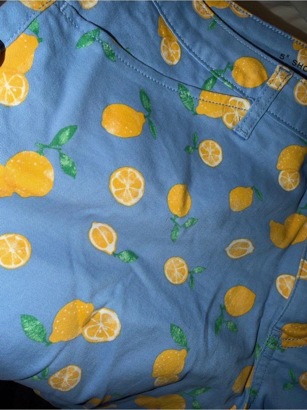 St. John's Bay Blue Lemon Print Shorts - Picture 6 of 8